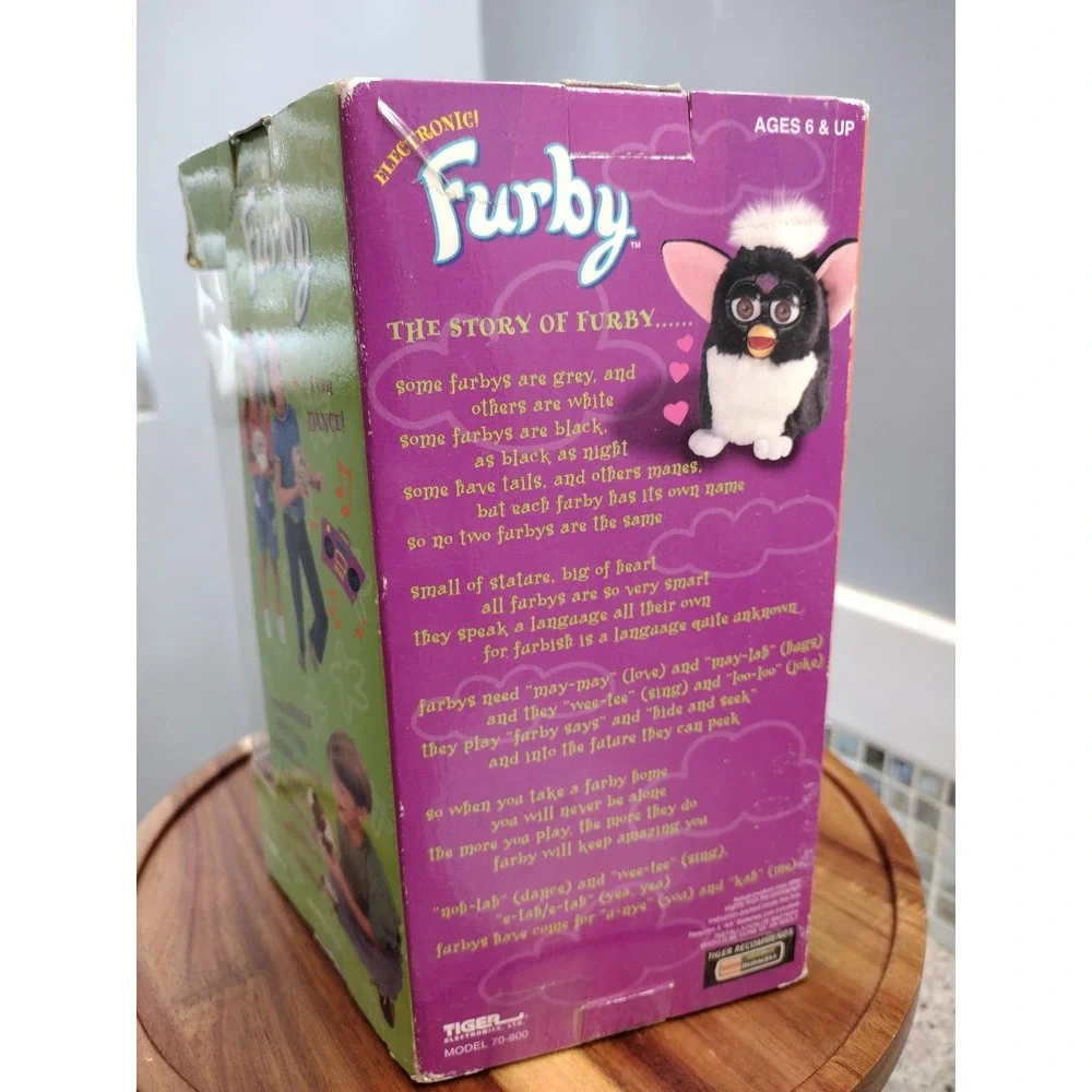 Vintage 1998 Furby Grey and White Church Mouse In Original Box